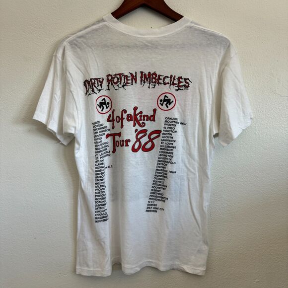 Vintage Dirty Rotten Imbeciles DRI 4 Of A Kind Tour 1988 Slumlord Punk T-Shirt L - Picture 10 of 12